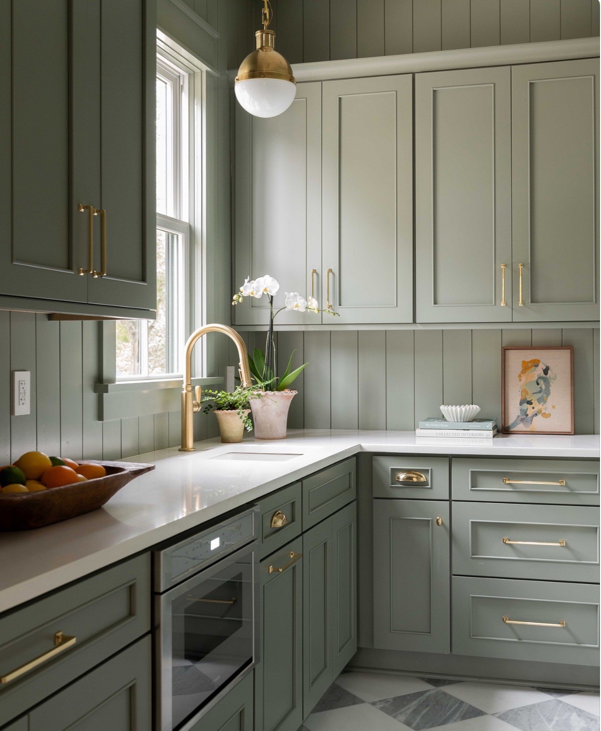 Colored kitchen cabinet design in Pinecrest, FL